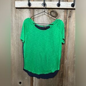 Express Sheer Back Top in Green Blue Size Small Women’s